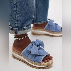 free people Chapmin Bow Espadrille Platform Wedge Sandals